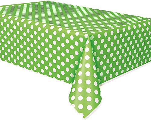 Mantel de Plástico a Lunares - 2,74 m x 1,37 m - Verde Lima