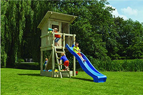| MASGAMES | Parque infantil Beach Hut L | Plataforma a 120 cm de altura | rampa de tobogán con conector a manguera | anclajes incluidos | Uso doméstico |