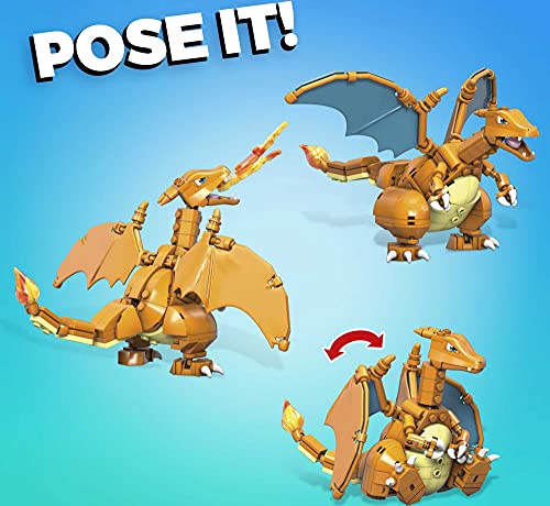 Mega Construx Pokémon Charizard Figura de 222 bloques de construcción de juguete para niños (Mattel GWY77)
