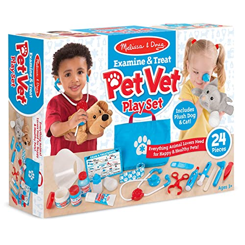 Melissa & Doug Melissa & Doug Examine and Treat Pet Vet Play Set (24 Pcs) , Multicolor (Melissa & Doug 18520)