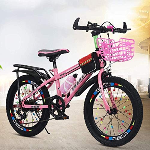 MGE Bicicleta de los niños, Bicicletas de la Bicicleta del niño / 18inch / 20inch / 22inch Niño Niña de Bicicletas Student Travel Bicicletas de Velocidad Variable (Color : Pink, Size : 22inches)