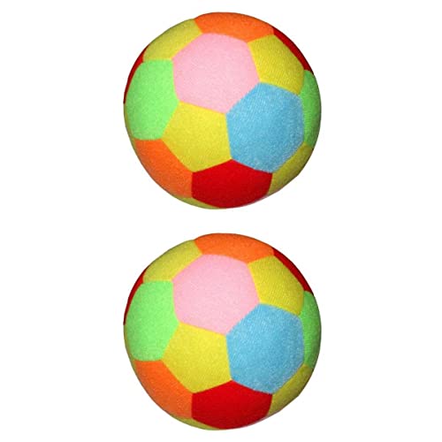 Milageto 2 Piezas de Pelota de Fútbol de Peluche Suave para Niños, Pelota de Tela Colorida, Deportes, 9.5cm + 15.5cm