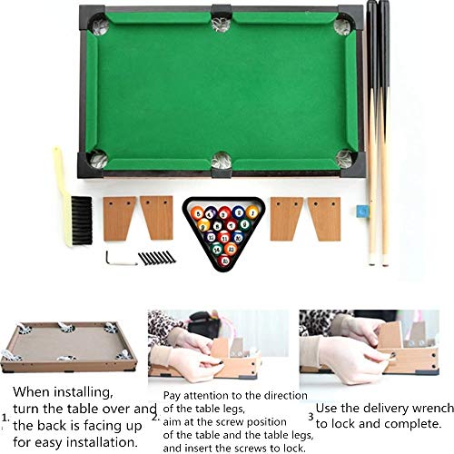 Mini Mesa de Billar De mesa de billar miniatura for adultos niños de Escritorio piscina miniatura Cuadro conjunto de mesa juguete del juego Pool-Mesa de billar pelotas Pollas y la cremallera piscina J