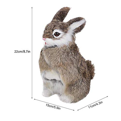 Mini Realista Conejo de Peluche Realista Animal Decoración de Pascua Ornamento casero Simulación Juguete Modelo Regalo (Camello)