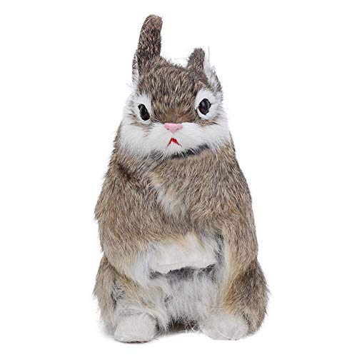 Mini Realista Conejo de Peluche Realista Animal Decoración de Pascua Ornamento casero Simulación Juguete Modelo Regalo (Camello)