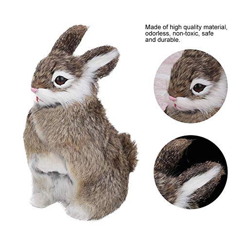 Mini Realista Conejo de Peluche Realista Animal Decoración de Pascua Ornamento casero Simulación Juguete Modelo Regalo (Camello)