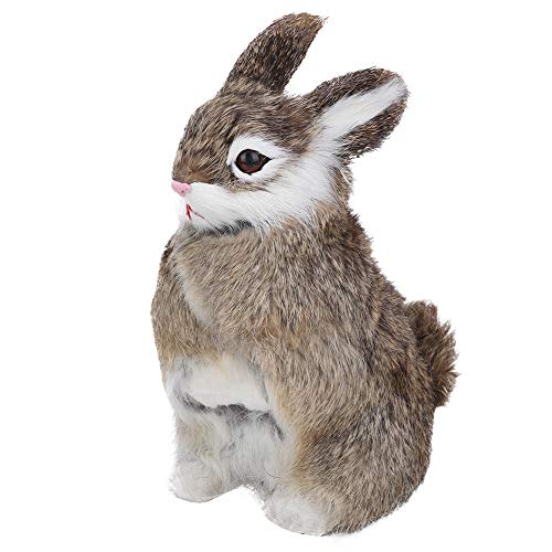 Mini Realista Conejo de Peluche Realista Animal Decoración de Pascua Ornamento casero Simulación Juguete Modelo Regalo (Camello)