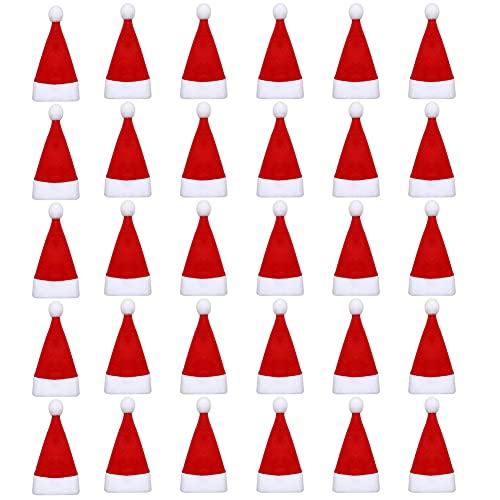 Mini Sombrero De Navidad Mini Santa Sombreros DIY Muñeca Cap De Navidad Lollipops Cubierta Cap De Manualidades De Muñecas Lollipop Taza Botellas Cubierta Cap Cap 36pcs