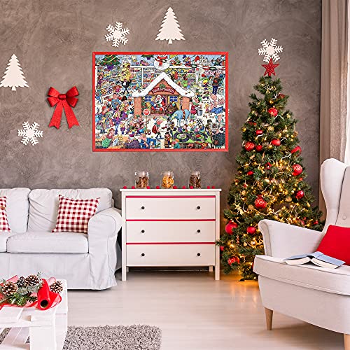 MISITU Puzle de 1000 piezas, diseño navideño de tienda de juguetes de Papá Noel, juego familiar para jóvenes a partir de 14 años