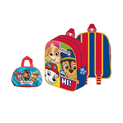 Mochila infantil y bolsa portameriendas de la patrulla, pack especial vuelta al cole. Producto Oficial