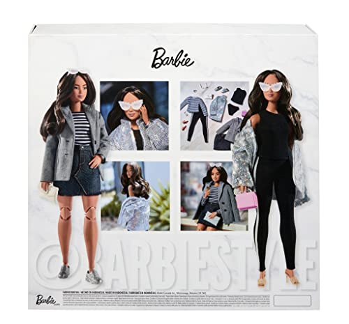 Muñeca de moda Barbie Signature BarbieStyle totalmente articulada con prendas de moda, 2 pares de zapatos y accesorios, regalo para coleccionista GTJ84