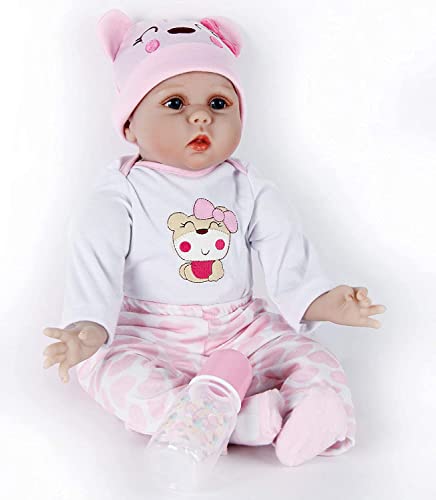 Muñeca Reborn Bebé Niña 22 Pulgadas 55 cm Silicona Suave Vinilo Niña Muñecas Vida Real Natural Regalos de Cumpleanos Reborn Dolls