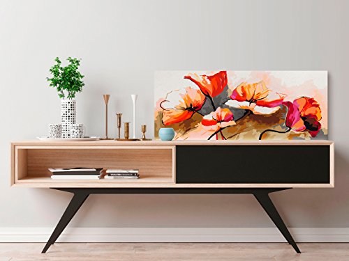 murando Pintura por Números Cuadros de Colorear por Números Kit para Pintar en Lienzo con Marco DIY Bricolaje Adultos Niños Decoracion de Pared Regalos - Flores 100x40 cm - DIY n-A-0132-d-a