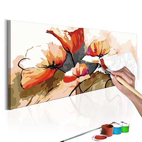 murando Pintura por Números Cuadros de Colorear por Números Kit para Pintar en Lienzo con Marco DIY Bricolaje Adultos Niños Decoracion de Pared Regalos - Flores 100x40 cm - DIY n-A-0132-d-a