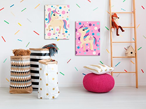 murando Pintura por Números para Niños 2 disenos Unicornio 33x23 cm DIY Cuadros de Colorear por Números Kit para Pintar en Lienzo con Marco Bricolaje para Niños de 7 a 9 Años Decoracion n-A-0190-d-r