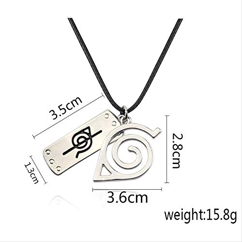 Naruto Leaf Village Diadema y Anti Leaf Village 2 unidades de collares, llavero, perfecto para disfraz de ninja, cosplay, alumide, ámbar,