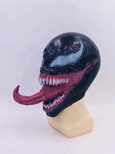 NC Fiesta de Halloween Prop Venom Máscara de látex Lengua Larga Venom Látex Horror Bean Bean Máscara Máscara Casco