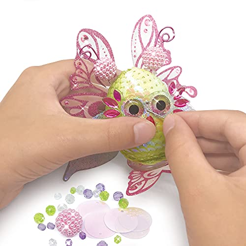 Nebulous Stars- Phantastische Kreaturen Juego de 2 Figuras Creativas con Lentejuelas y Perlas, para niñas a Partir de 7 años, Color carbón (Toynamics Europe GmbH NS11019)