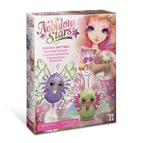 Nebulous Stars- Phantastische Kreaturen Juego de 2 Figuras Creativas con Lentejuelas y Perlas, para niñas a Partir de 7 años, Color carbón (Toynamics Europe GmbH NS11019)