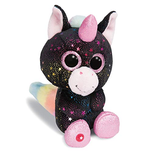 NICI Peluche GLUBSCHIS Unicornio Vita-Mi, con Ojos Grandes y Brillantes, 15 cm, Color: Negro/Rosa/Multicolor, 46316