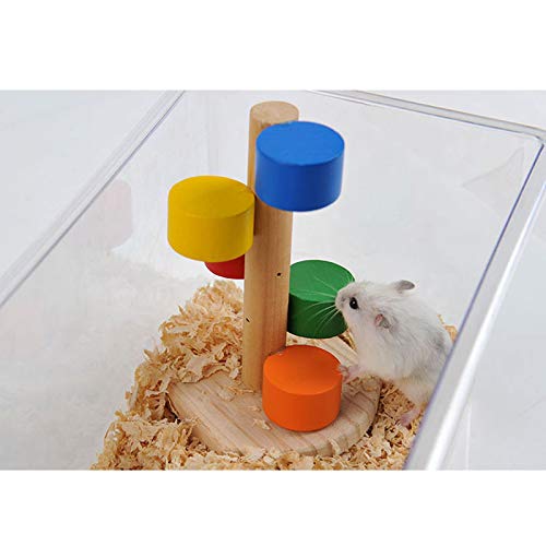 Nikgic Juguete para Mascotas De Madera Escalera de Caracol Pequeñas Mascotas Juguetes para Masticar Dientes Cuidado Molar Juguete para Hamster Conejillo de Indias Chinchilla Conejos