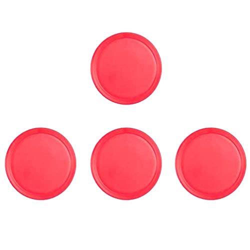 NUOBESTY 4 Piezas de Discos de Hockey de Aire Y Empujadores Manijas de GOL Paletas de Repuesto para Accesorios de Equipos de Mesas de Juego (Rojo) 50 Mm