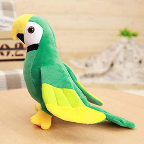 NUOBESTY Loro de Peluche de Juguete Realista Loro de Peluche de Juguete de Felpa Loro Mullido Pájaro Animal de Peluche para Niños Decoración Verde S