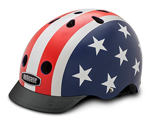 Nutcase Little Nutty Street Helm Fahrrad Kinder Visier Motiv Atmungsaktiv Rad Bike XS 48-52 cm, LNG3-1, Design Stars and Stripes