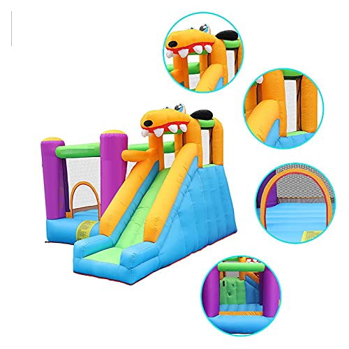 Outdoor Cover Casa de Rebote Inflable, Castillo para niños con toboganes, instalaciones de Entretenimiento con sopladores, Sala de Juegos Apta para Exteriores (8.8 '× 9.1' × 6.8 ')