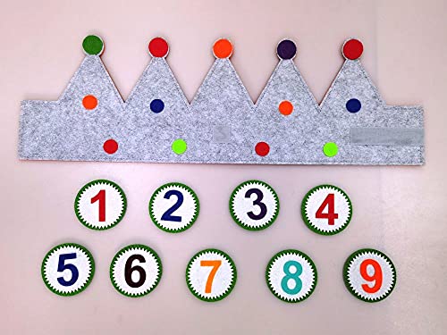 Pandiui23 Corona para cumpleaños, corona fiestas Infantiles, corona rey, corona muñecos con números del 1 al 9 (A)
