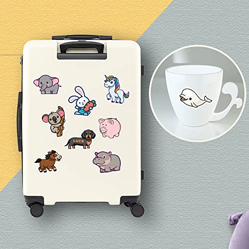 Paquete de pegatinas (100 piezas) pegatinas de animales bonitos, pegatina estética de dibujos animados para ordenador portátil, motocicleta, bicicleta, equipaje, botellas de agua, calcomanía