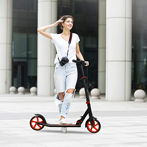 Patinete Niño con Freno de Mano y Pie City Scooter Ruedas Grandes Patinetes Plegable y Ajustable Patinete Freestyle Amortiguador Scooter para Niños de 8 Años en Adelante (Máxima 100kg)
