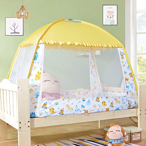 perfeclan Mosquitero Dosel de Cama Infantil Carpa de Cuna de Bebés Plegable Portable para Viaje Parque Playa - Beige, 80x160cm