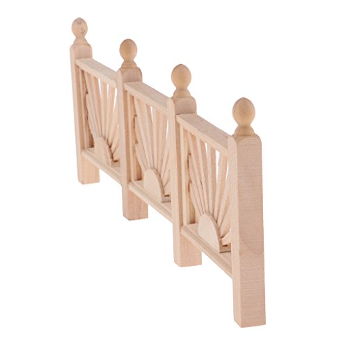 perfeclan Retro 1/12 Casa De Muñecas Barrera De Valla De Madera Sin Pintar Modelo De Barrera Accesorio De Bricolaje