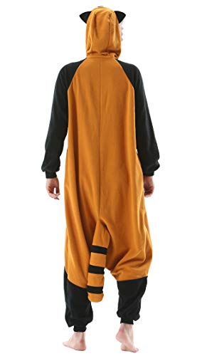Pijama Animal Entero Unisex para Adultos con Capucha Cosplay Pyjamas Ropa de Dormir Kigurumi Traje de Disfraz para Festival de Carnaval Halloween Navidad Rojo Panda