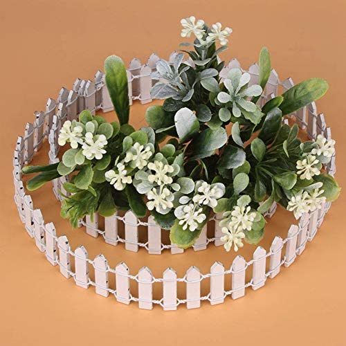 PiniceCore Valla Miniatura Hada del jardín Juego de Madera para terrario casa de muñecas DIY Accesorios de decoración Blanca 90X5cm
