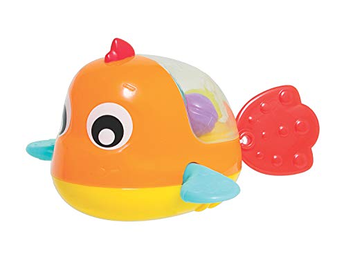 Playgro Juguete para Baño Pez Nadador, A partir de los 12 meses, Multicolor, Sin BPA, Naranja/Amarillo, 40181