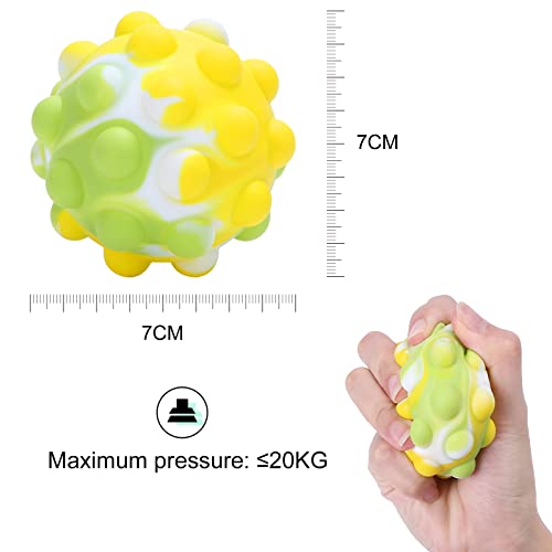 Pop Bubble Sensor Fidget Toy, Juguete sensorial para apretar, Juguete de Silicona para aliviar el estrés, Divertidas Bolas de descompresión para TDAH, Add, ansiedad (Mezcla de Color Verde)