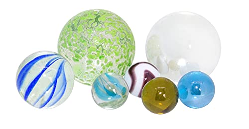 Premiergames Juego de canicas Star- 0,5 kg de canicas de cristal mixtas | 500 gramos de canicas de cristal multicolor para decoración o juego de canicas