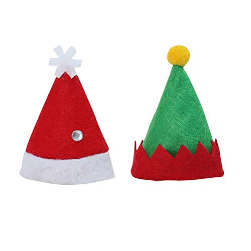 PRETYZOOM 10 unids Lollipop Sombreros de Navidad Sombrero Decoraciones de Santa Claus Sombreros DIY Mini Sombreros Paquete de Dulces para la Tienda del Hogar