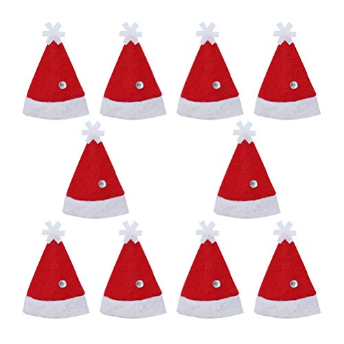 PRETYZOOM 10 unids Lollipop Sombreros de Navidad Sombrero Decoraciones de Santa Claus Sombreros DIY Mini Sombreros Paquete de Dulces para la Tienda del Hogar