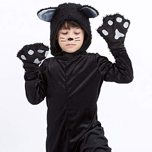 PRETYZOOM Halloween gato negro juego de rol ropa niños Cosplay traje para la fuente del partido