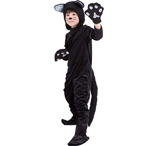 PRETYZOOM Halloween gato negro juego de rol ropa niños Cosplay traje para la fuente del partido