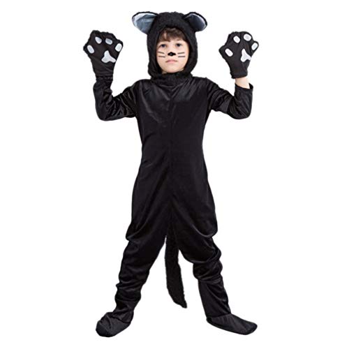 PRETYZOOM Halloween gato negro juego de rol ropa niños Cosplay traje para la fuente del partido