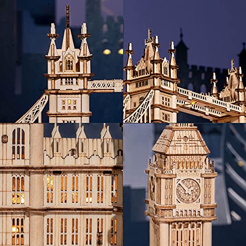 Puzzle 3D,Set de Construcción Puzzle 3D para niños y Adultos,Big Ben,Edición Nocturna,con luz LED,Puzzle Londres,Kit de Manualidades DIY,Juguete de Montaje,Pasatiempos para Adultos