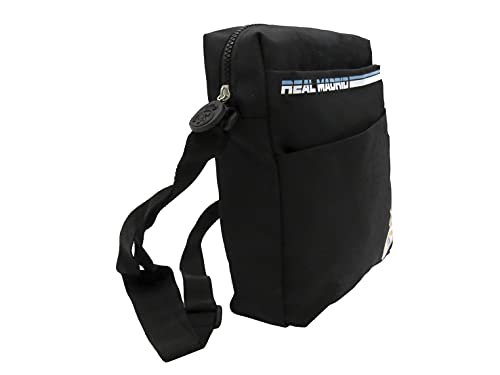 Real Madrid, Bandolera con Cremallera, Portatodo, Producto Oficial del Real Madrid, Color Negro (CyP Brands)