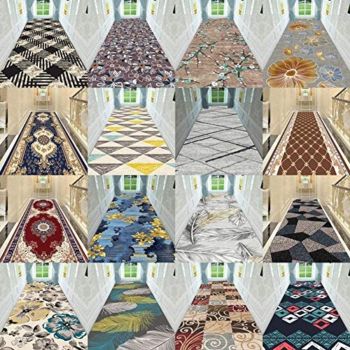 Resbalón no Runner alfombra for Pasillo, muy larga alfombra ideal for Pasillo de entrada Puerta de entrada de la cocina, 60cm / 70cm / 80cm Wide-Luz Verde ( Color : Multi-colored , Size : 140x350cm )