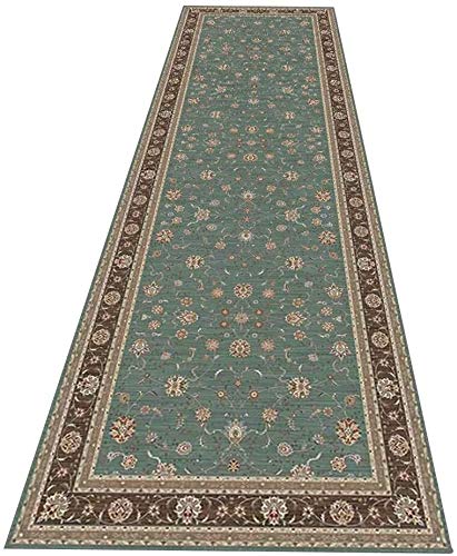 Resbalón no Runner alfombra for Pasillo, muy larga alfombra ideal for Pasillo de entrada Puerta de entrada de la cocina, 60cm / 70cm / 80cm Wide-Luz Verde ( Color : Multi-colored , Size : 140x350cm )