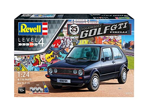 Revell 05694 12 Maqueta de 35 Years Volkswagen Golf GTI Tapicería en Escala 1: 24, Niveles 4