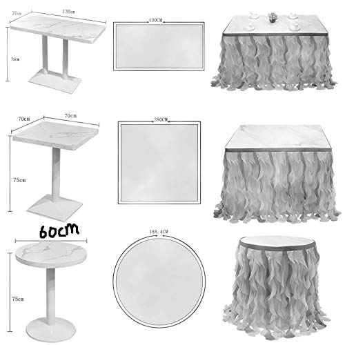 rismart Multicapa Tul Falda de Mesa Tutu Ropa por Cumpleaños Boda Fiestas, Decoración de Cama Tritón Azul,77 H x L 187 cm